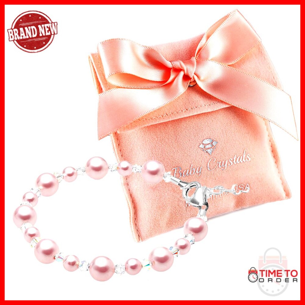 Sterling Silver Pearl Bracelet For Toddlers, Adjustable Keepsake Jewelry